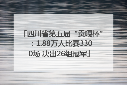 四川省第五届“贡嘎杯”：1.88万人比赛3300场 决出26组冠军